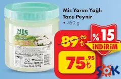 Mis Yarım Yağlı Taze Peynir 450 g Mis Yarım Yağlı Taze Peynir 450 g