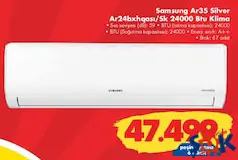 Samsung AR35 Silver AR24BXHQASI/SK A++ 24000 BTU Inverter Duvar Tipi Klima Samsung AR35 Silver AR24BXHQASI/SK A++ 24000 BTU Inverter Duvar Tipi Klima