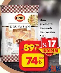 Uno Çikolata Kremalı Kruvasan 8'li 240 g Uno Çikolata Kremalı Kruvasan 8'li 240 g