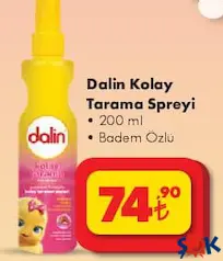 Dalin Kolay Tarama Spreyi Badem Özlü 200 ml Dalin Kolay Tarama Spreyi Badem Özlü 200 ml