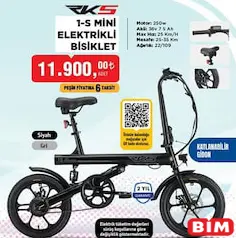 RKS 1-S Elektrikli Bisiklet Katlanabilir Gidon RKS 1-S Elektrikli Bisiklet Katlanabilir Gidon