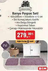 Casilda Home Banyo Paspas Seti 2'li Casilda Home Banyo Paspas Seti 2'li