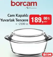 Paşabahçe Cam Kapaklı Yuvarlak Tencere 2100 cc Paşabahçe Cam Kapaklı Yuvarlak Tencere 2100 cc