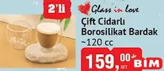 Glass İn Love Çift Cidarlı Borosilikat Bardak 120 cc Glass İn Love Çift Cidarlı Borosilikat Bardak 120 cc