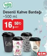 Hobby Life Desenli Kahve Bardağı 500 ml Hobby Life Desenli Kahve Bardağı 500 ml