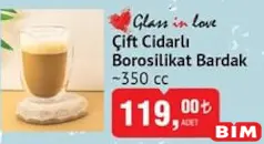 Glass In Love Borosilikat Çift Cidarlı Bardak 350 cc Glass In Love Borosilikat Çift Cidarlı Bardak 350 cc