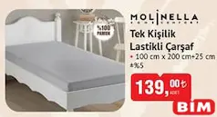Molinella Tek Kişilik Lastikli Çarşaf Molinella Tek Kişilik Lastikli Çarşaf