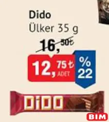 Ülker Dido Gofret 35 g Ülker Dido Gofret 35 g