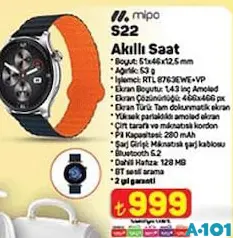 Mipo S22 Akıllı Saat Mipo S22 Akıllı Saat