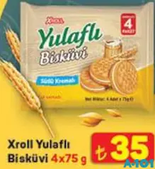 Xroll Yulaflı Bisküvi 4x75 g Xroll Yulaflı Bisküvi 4x75 g