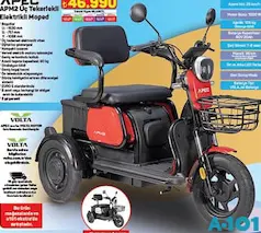 Apec APM2 Üç Tekerlekli Elektrikli Moped Motosiklet Apec APM2 Üç Tekerlekli Elektrikli Moped Motosiklet