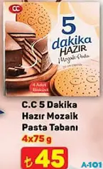 C.C 5 Dakika Hazır Mozaik Pasta Tabanı 4x75 g C.C 5 Dakika Hazır Mozaik Pasta Tabanı 4x75 g