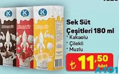 Sek Süt Çeşitleri 180 ml Sek Süt Çeşitleri 180 ml