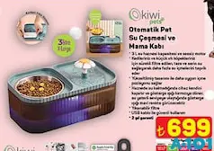 Kiwi Pets Otomatik Pet Su Çeşmesi ve Mama Kabı Kiwi Pets Otomatik Pet Su Çeşmesi ve Mama Kabı