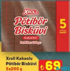 Xroll Kakaolu Pötibör Bisküvi 5x200 g Xroll Kakaolu Pötibör Bisküvi 5x200 g