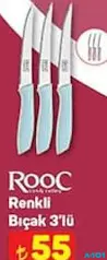 Rooc Renkli Bıçak 3'lü Rooc Renkli Bıçak 3'lü