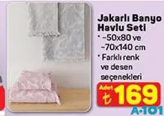 Jakarlı Banyo Havlu Seti Jakarlı Banyo Havlu Seti