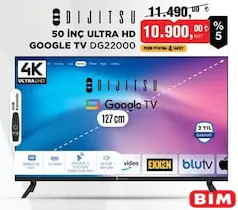Dijitsu DG22000 50 inç Ultra HD Google TV Akıllı Televizyon Dijitsu DG22000 50 inç Ultra HD Google TV Akıllı Televizyon