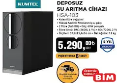 Kumtel Deposuz Su Arıtma Cihazı Kumtel Deposuz Su Arıtma Cihazı