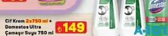 Cif Krem 2x750 ml + Domestos Ultra Çamaşır Suyu 750 ml Cif Krem 2x750 ml + Domestos Ultra Çamaşır Suyu 750 ml