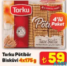Torku Pötibör Bisküvi 4x175 g Torku Pötibör Bisküvi 4x175 g