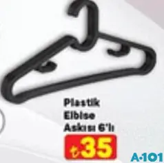 Plastik Elbise Askısı 6'lı Plastik Elbise Askısı 6'lı