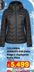 Columbia Delta Ridge Kapüşonlu Kadın Kaz Tüyü Mont Columbia Delta Ridge Kapüşonlu Kadın Kaz Tüyü Mont