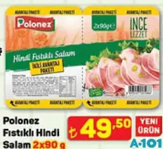 Polonez Fıstıklı Hindi Salam 2x90 g Polonez Fıstıklı Hindi Salam 2x90 g