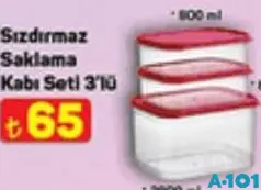 Sızdırmaz Saklama Kabı Seti 3'lü Sızdırmaz Saklama Kabı Seti 3'lü