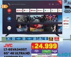 JVC LT-65VA3405T 65 inç 4K Ultra HD Android TV Akıllı Televizyon JVC LT-65VA3405T 65 inç 4K Ultra HD Android TV Akıllı Televizyon