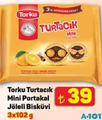Torku Turtacık Mini Portakal Jöleli Bisküvi 3x102 g Torku Turtacık Mini Portakal Jöleli Bisküvi 3x102 g