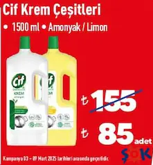 Cif Krem Çeşitleri 1500 ml Cif Krem Çeşitleri 1500 ml