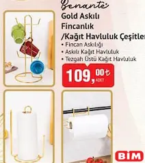 Benante Gold Askılı Fincanlık/Kağıt Havluluk Çeşitleri Benante Gold Askılı Fincanlık/Kağıt Havluluk Çeşitleri