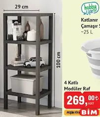 4 Katlı Modüler Raf 4 Katlı Modüler Raf