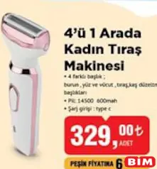 Naturalove 4'ü 1 Arada Kadın Tıraş Makinesi Naturalove 4'ü 1 Arada Kadın Tıraş Makinesi