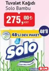 Solo Bambu Tuvalet Kağıdı 48'li Solo Bambu Tuvalet Kağıdı 48'li