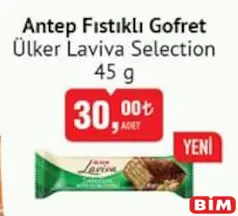 Ülker Laviva Selection Antep Fıstıklı Gofret 45 g Ülker Laviva Selection Antep Fıstıklı Gofret 45 g