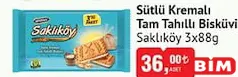 Ülker Saklıköy Sütlü Kremalı Tam Tahıllı Bisküvi 3x88 g Ülker Saklıköy Sütlü Kremalı Tam Tahıllı Bisküvi 3x88 g