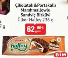 Ülker Halley Çikolatalı & Portakallı Sandviç Bisküvi 236 g Ülker Halley Çikolatalı & Portakallı Sandviç Bisküvi 236 g