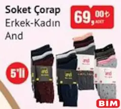 And Soket Çorap Erkek-Kadın 5'li And Soket Çorap Erkek-Kadın 5'li
