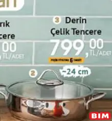 Emsan Derin Çelik Tencere 24 cm Emsan Derin Çelik Tencere 24 cm