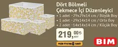Dört Bölmeli Çekmece İçi Düzenleyici Dört Bölmeli Çekmece İçi Düzenleyici