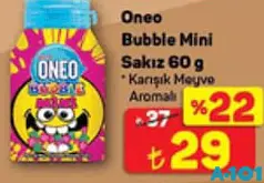 Oneo Bubble Mini Sakız 60 g Oneo Bubble Mini Sakız 60 g