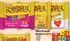 Ülker Kremalı Bisküvi 4x61 g Ülker Kremalı Bisküvi 4x61 g