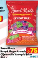 Sweet Route Karışık Meyve Aromalı Çiğnenebilir Yumuşak Şeker 504 g - Bayram Şekeri/Çikolatası Sweet Route Karışık Meyve Aromalı Çiğnenebilir Yumuşak Şeker 504 g - Bayram Şekeri/Çikolatası