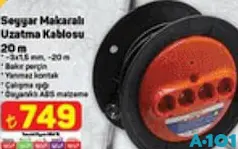 Seyyar Makaralı Uzatma Kablosu 20 m Seyyar Makaralı Uzatma Kablosu 20 m