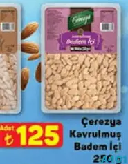 Çerezya Kavrulmuş Badem İçi 250 g Çerezya Kavrulmuş Badem İçi 250 g