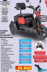 Apec APM2 Üç Tekerlekli Elektrikli Moped Apec APM2 Üç Tekerlekli Elektrikli Moped