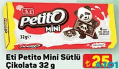 Eti Petito Mini Sütlü Çikolata 32 g Eti Petito Mini Sütlü Çikolata 32 g
