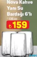 Paşabahçe Nova Kahve Yanı Su Bardağı 6'lı Paşabahçe Nova Kahve Yanı Su Bardağı 6'lı